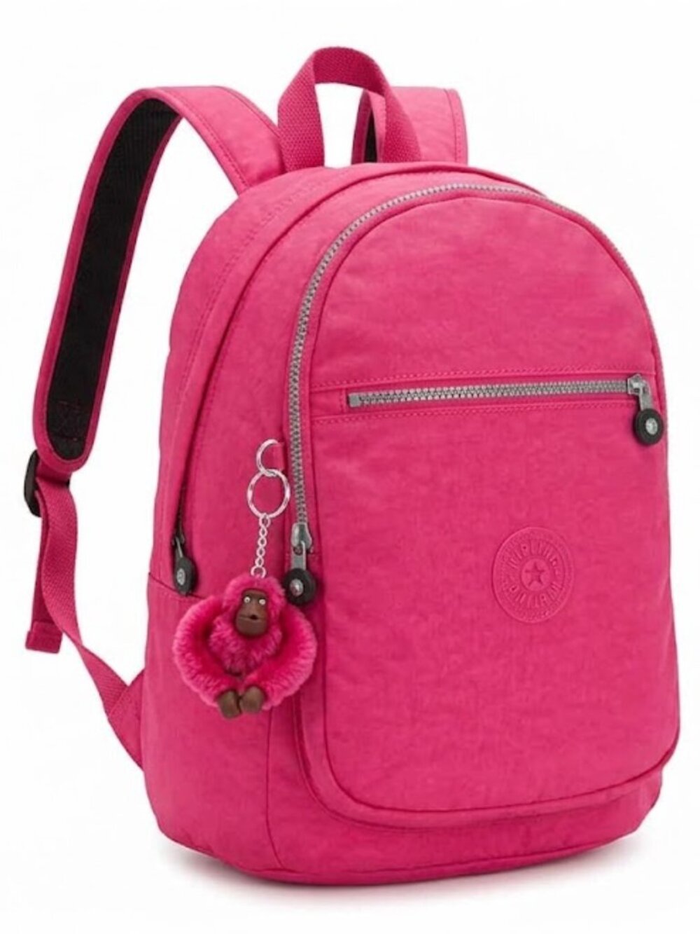 NWT Kipling Seoul Small Tablet Backpack Rose Pink Floral Keychain